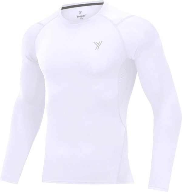 Youper Elite Men's Compression Long-Sleeve T-Shirt, Sports Baselayer T-Shirts Tops for Football, Exercise & Fitness