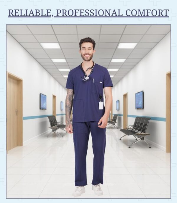 MIKAL Bottom Scrub for Men, Regular Fit with 7 Pockets, Super Soft Cotton Premium Knitted Medical/Health Care Uniform