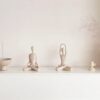 Sandstone Meditation Yoga Statues Set of 3, Resin Zen Yoga Figurines for Bookself, Home Decor, Gifts