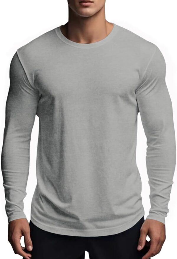 Muscle Killer Men's Gym Workout Long Sleeve T Shirt Lightweight Dry Fit Moisture Wicking Active Shirts Running Fitness Tee