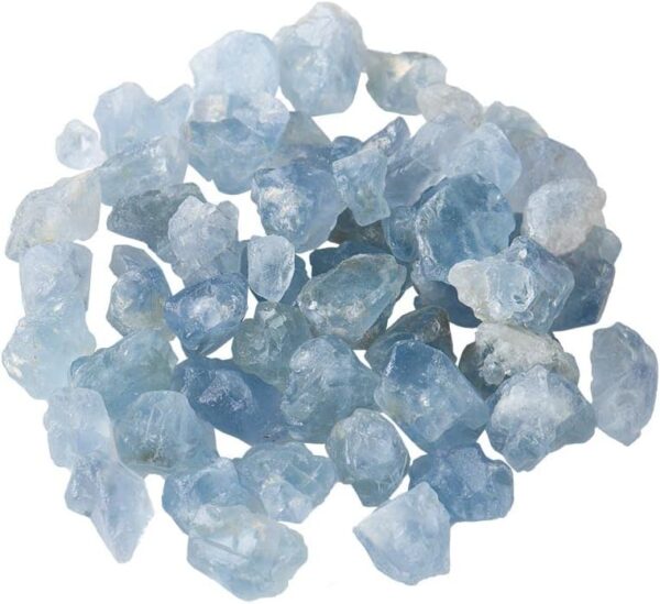 Apengshi 0.97 lb（440g) Natural Celestite About 0.59-1.18in Healing Crystal Tumbled Rough Stone Chakra Raw Stone Meditation Reiki Collection