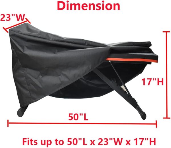 Mini Lustrous Weight Bench Cover, Adjustable Exercise Workout Bench Cover, Waterproof 600D Oxford Fabric for Indoor and Outdoor Use, 50" L x 23" W x 17" H（Black）