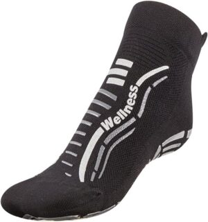 Technical Non-Slip Gym Socks for Fitness Pilates Yoga Classic Wellness Black Silver