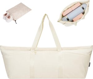 sportsnew Large Yoga Mat Bag with Shoes Compartment and Wet Pocket Ladies Pilates Gym Tote Bag with Yoga Mat Holder Strap for Women Men Workout Carrier Stuff Accessories