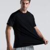 Men's Cooling Ice Silk Running Shirts Quick Dry Short Sleeve Athletic Gym T-Shirts UPF 50+ Outdoor Workout Tshirts