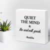 Quiet The Mind And The Soul Will Speak Sign,Inspirational Wood Block Box Plaque Sign Desk Decor for Home Yoga Room Meditation Space Shelf Table Decorations
