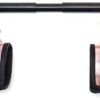 Spreader Bar Heavy Duty Stainless Steel Expandable Black Bar Home Gym with 4pcs Furry Purple Adjustable Strap,Sports Aid Training Fitness Gear Pilates Aid Kit,Yoga Set (Black+Rose-Gold PU Kit)