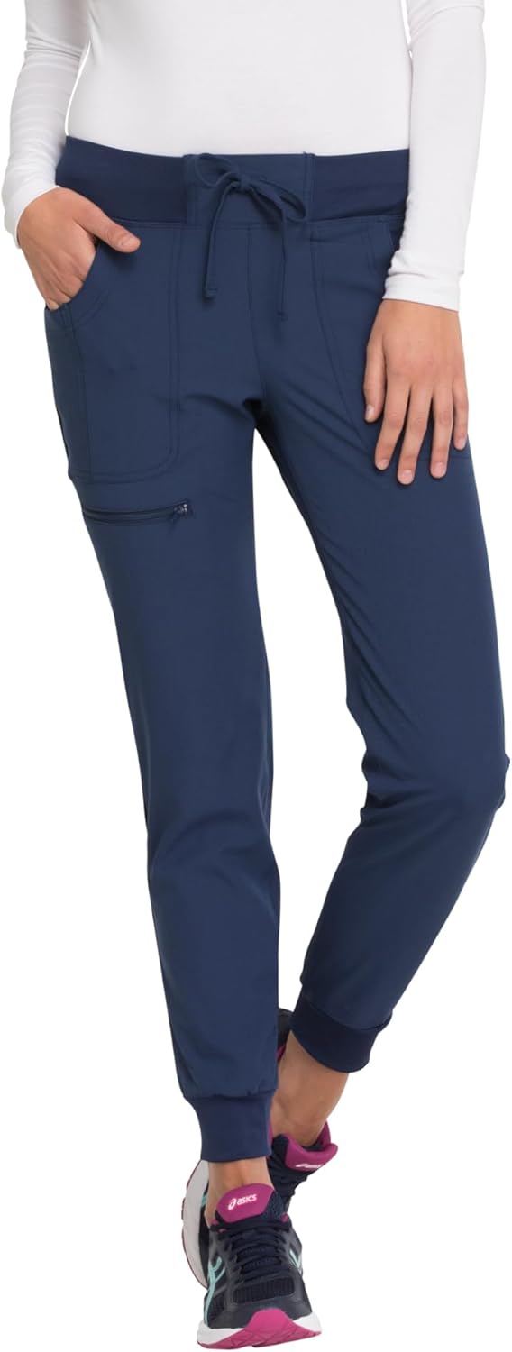 HeartSoul Women's Medical Scrub Jogger Pants Contemporary fit Drawstring Waistband Jogger with 5 Pockets - HS030