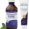 51gVpkKfBlL._AC_SL1000_.jpg Dental Herb Company - Tooth & Gums Tonic (18 oz.) Mouthwash and Essentials Paste (Kit) - Truly Natural - Alchohol and Fluoride Free. Controls Bleeding and inflamed Gums and relieves Dry Mouth.