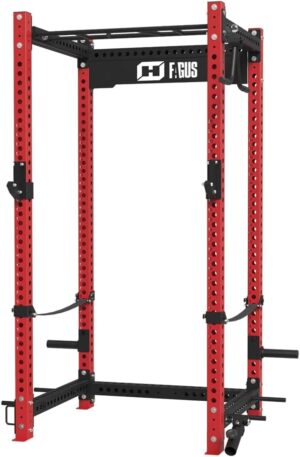 3"x3" Power Cage, 2400LB Multi-Function Power Rack, Commercial Squat Rack with Optional Full Body Workouts Attachments, Dip Bar, Smithbar, LAT Pulldown, Leg Extension and Curl for Home Gym