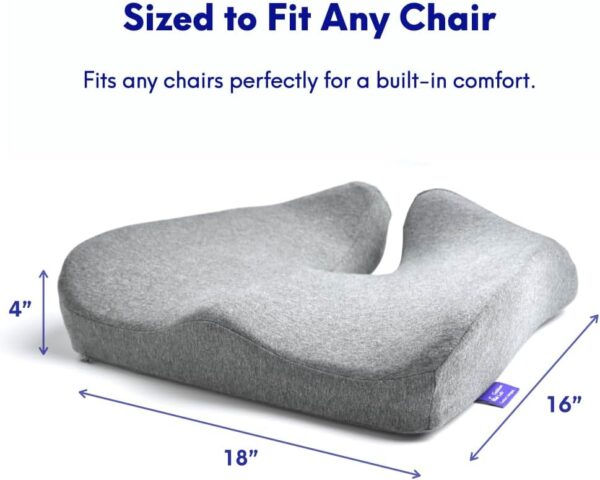 Cushion Lab Patented Pressure Relief Seat Cushion for Long Sitting Hours on Office/Home Chair, Car, Wheelchair - Extra-Dense Memory Foam for Hip, Tailbone, Coccyx, Sciatica - Wellness Green