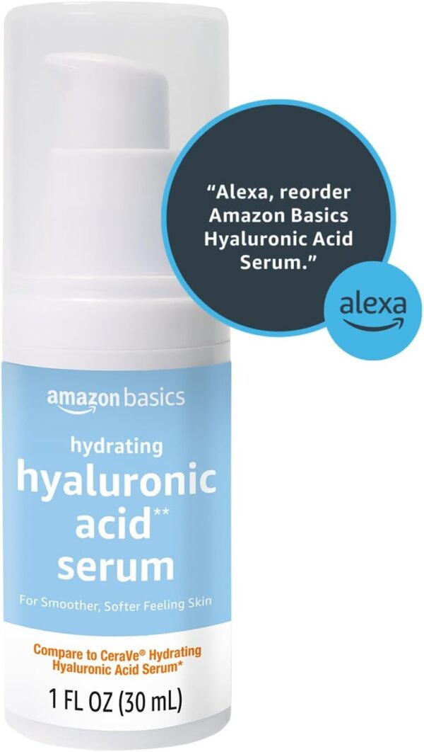 Amazon Basics Hydrating Hyaluronic Acid Serum, 1 Fluid Ounce, 1-Pack