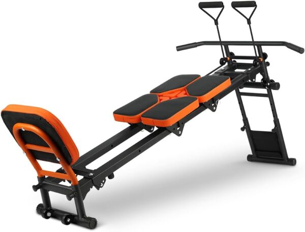 ONETWOFIT Multifunctional Indoor Home Gym Workout, Foldable Total Full Body Strength Training Fitness Exercise Equipment, All in one Workout Station with 4 Resistance Levels Over 80 Exercise Options