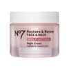 No7 Restore & Renew Multi Action Face & Neck Night Cream - Collagen Peptide Anti-Aging Face Cream - Hydrating Hyaluronic Acid Night Cream - Shea Butter + Vitamin E Skin Firming Night Cream (50ml)