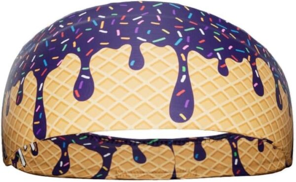 Ice Cream Headband/Sweatband. Best for Sports, Fitness, Working Out, Yoga. Tapered Design. Reversible.