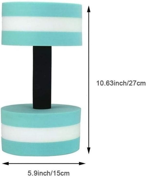 AquaFitness Set of 2 Foam Dumbbells for Swimming Pool Exercise, Sports Aquatic Workout Equipment