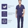 MIKAL Bottom Scrub for Men, Regular Fit with 7 Pockets, Super Soft Cotton Premium Knitted Medical/Health Care Uniform