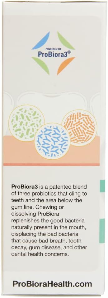 ProBiora Professional Strength Oral Probiotics for Teeth and Gums | Dental Probiotic for Oral Health | Bad Breath Treatment for Adults | Tooth Whitening | ProBiora3 Probiotic Blend | 90 Mint Tablets