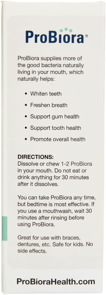 ProBiora Professional Strength Oral Probiotics for Teeth and Gums | Dental Probiotic for Oral Health | Bad Breath Treatment for Adults | Tooth Whitening | ProBiora3 Probiotic Blend | 90 Mint Tablets