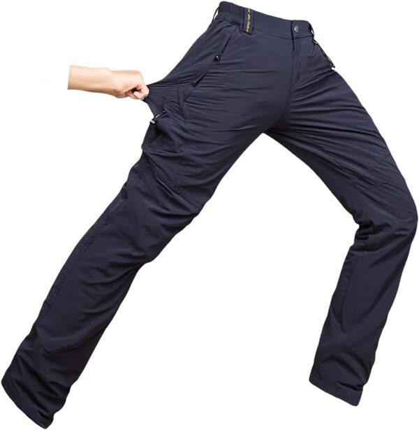 Quick Dry Hiking Cargo Pants Men's Outdoor Casual Workout Strech Breathable Pant with Multi-Pocket (No Belt)