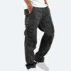 Cargo Pants for Men Casual Multiple Pockets Straight Type Fitness Hiking Pants Jogging Sweatpants Trousers, Medium