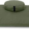 MEDITATION CUSHION SET - Zafu and Zabuton Meditation Pillows for Sitting on Floor, Yoga Cushion, Hemp Yoga Pillow, Zen Kneeling Prayer Pad- MADE IN USA - Round or Oval
