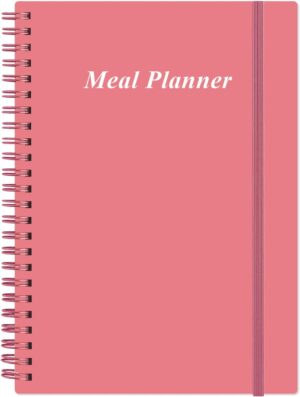 Weekly Meal Planner - A5 Weekly & Daily Meal Prep Journal with Shopping and Grocery Lists for Menu Planning, 93 Sheets/186 Pages Healthy Diet & Weight Loss Tracking, Undated, 52 Weeks, Lasts 1 Year,