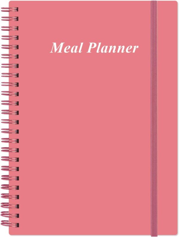 Weekly Meal Planner - A5 Weekly & Daily Meal Prep Journal with Shopping and Grocery Lists for Menu Planning, 93 Sheets/186 Pages Healthy Diet & Weight Loss Tracking, Undated, 52 Weeks, Lasts 1 Year,