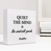 Quiet The Mind And The Soul Will Speak Sign,Inspirational Wood Block Box Plaque Sign Desk Decor for Home Yoga Room Meditation Space Shelf Table Decorations