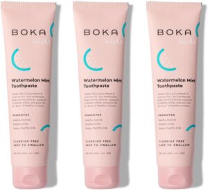 Boka Fluoride Free Toothpaste Nano Hydroxyapatite, Helps Remineralize, Appropriate for Sensitive Teeth, Whitening - for Adult, Kids Oral Care - Watermelon Mint Flavor, 4oz 3Pk - US Manufactured