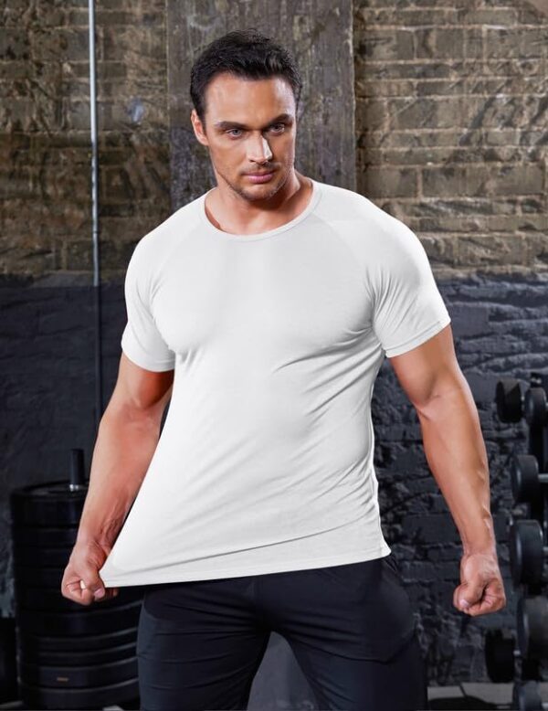 COOFANDY Men's 3 Pack Workout T Shirts Short Sleeve Gym Bodybuilding Muscle Shirt Base Layer Fitness Tee Tops