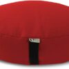 Bean's ZAFU - Meditation Floor Cushion - Oval RED Cotton Zen Yoga Pillow - Tibetan Style for Mindful Kneeling Prayer Seat - Made in USA - US Organic Buckwheat Hulls - Comfort Calm Contemplate