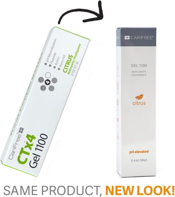 CariFree Gel 1100, Citrus Flavored, Anti-Cavity Fluoride Toothpaste with Nano Hydroxyapatite for pH Neutralization, Cavity Prevention & Enamel Protection, Dentist Recommended, Made in The U.S.A.