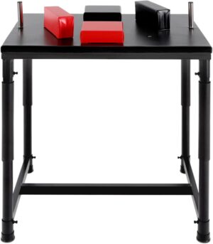 Professional Arm Wrestling Table, Standard Arm Wrestling Battle Table, Adjustable Wrist Strength Training Support Plate with w/Pads & Handles, Wrist Strength Training Equipment for Homes Office Gyms