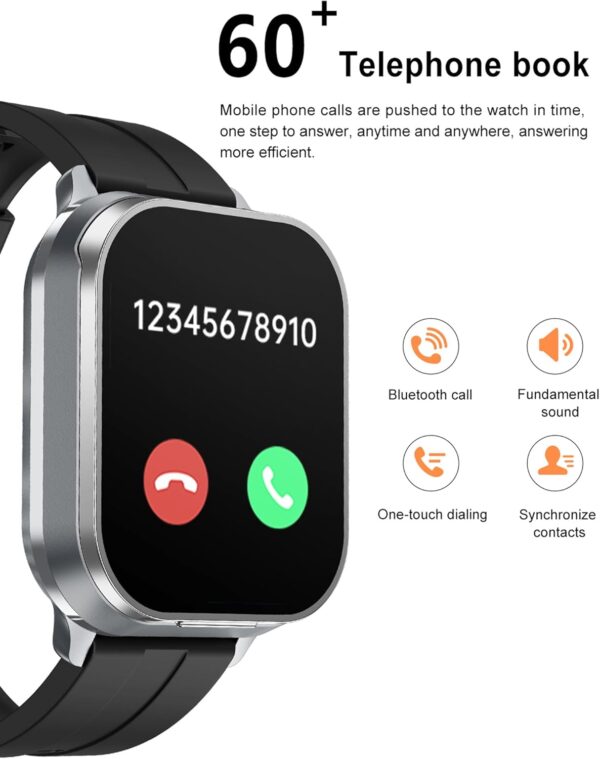 Smart Watch for Men with Earbuds Men Watches Blood Pressure Monitor Heart Rate Monitor Make/Answer Call Bluetooth Earphones Fitness Tracker Outdoor Sports Pedometer Calories Step Counter Waterproof