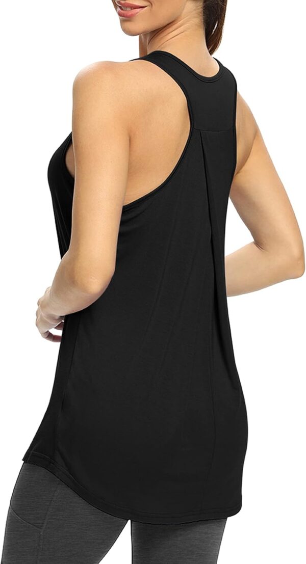 Bestisun Workout Yoga Athletic Shirts Racerback Long Tank Tops Loose fit for Women
