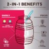 Salud 2-in-1 Energy Drink Powder + Focus, Hibiscus, Organic Caffeine, B6 + B12, Theanine, Clean Energy Drink Packets, Jamaica Agua Fresca Mix, Non-GMO, Gluten Free, Vegan, 1g of Sugar, (15 Servings)
