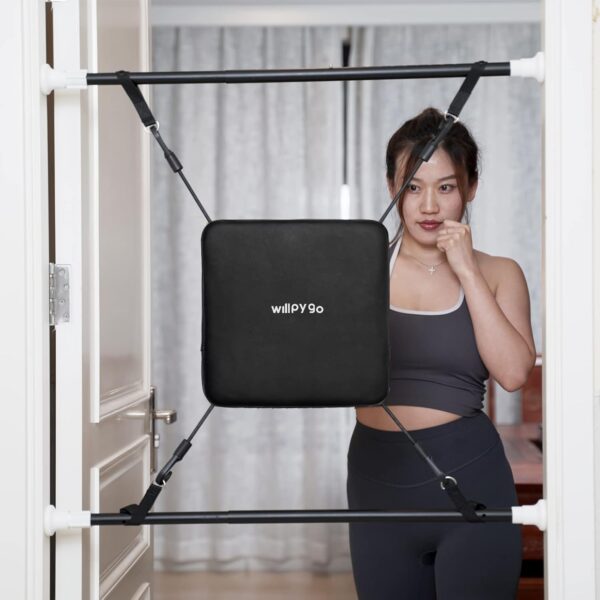 Boxing Bag Doorway Punching Bag Apartment Friendly Workouts Aerobic Exercise Stress Relief Punching Bag for Adults Boxing Equipment Home Workout Equipment 26"-36" Size Black