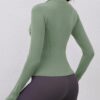LOMON Womens Long Sleeve Workout Tops Quick Dry Quarter Zip Pullover Crop Yoga Athletic Slim Fit Shirts
