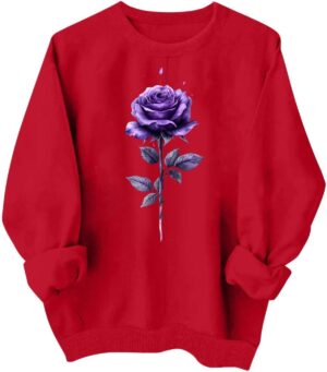 Womens Top,Women's Cute Graphic Print Long Sleeve Sweatshirt Crewneck Pullover Shirt Sweatshirts Pullover Tops