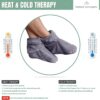 Herbal Concepts Booties Hot and Cold Feet Aromatherapy with 12 Herbs Wheat and Flax Seed for Relieving Foot Stiffness, Sore Muscles and Joints, Achilles tendinitis, Plantar Fasciitis, Charcoal