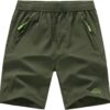 Rdruko Men's Quick Dry Hiking Shorts Lightweight Running Gym Outdoor Active Shorts with Zipper Pockets