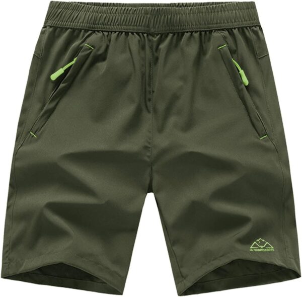 Rdruko Men's Quick Dry Hiking Shorts Lightweight Running Gym Outdoor Active Shorts with Zipper Pockets