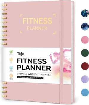Fitness Workout Journal for Women & Men, A5(5.5" x 8.2") Workout Log Book Planner for Tracking, Progress, and Achieving Your Wellness Goals-Pink