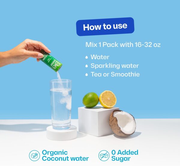 BeBetter Organic Electrolytes Powder Packets | Daily Electrolyte Drink Mix | Organic Coconut Water | No Artificial Flavors | Sugar Free Hydration Packets | non-GMO 22 Sticks (Pineapple & Passionfruit)