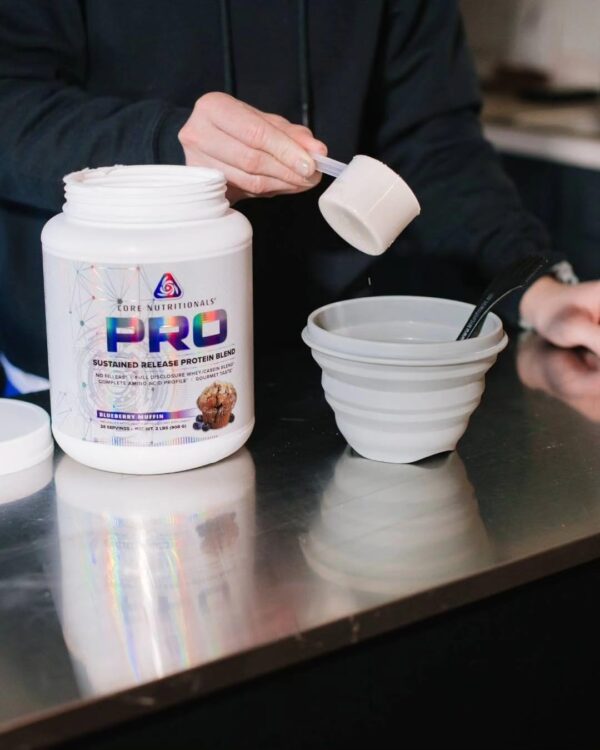 Core Nutritionals Pro Sustained Release Protein Blend, Digestive Enzyme Blend, 25G Protein, 2G Carb, 69 Servings (Blueberry Muffin)