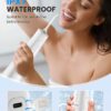 Water Flosser for Teeth, Cordless Water Dental Flosser, 9 Jet Tips 5 Modes 300ML IPX7 Waterproof, Portable Rechargeable Oral Irrigator for Home Travel - Gums, Orthodontic, Braces Care - White