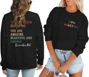 Mental Health Awareness Long Sleeve Shirt for Women Graphic Top in Fall and Winter