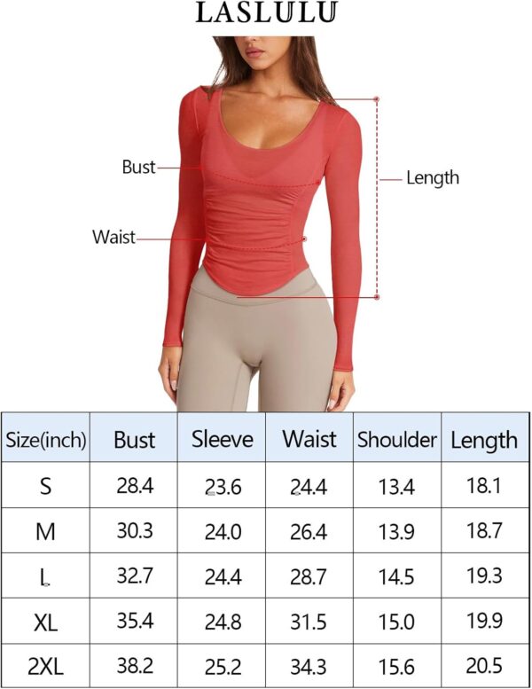 LASLULU Womens Active Long Sleeve Workout Tops Scoop Neck Athletic Yoga Gym Running Shirts Tops Cutout
