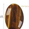 MANIFO 2.4Inch Large Tiger Eye Crystal Worry Stone Reiki Healing Crystals Polished Palm Gemstone Thumb Pocket Stone for Massage Stress Relief Meditation Balancing